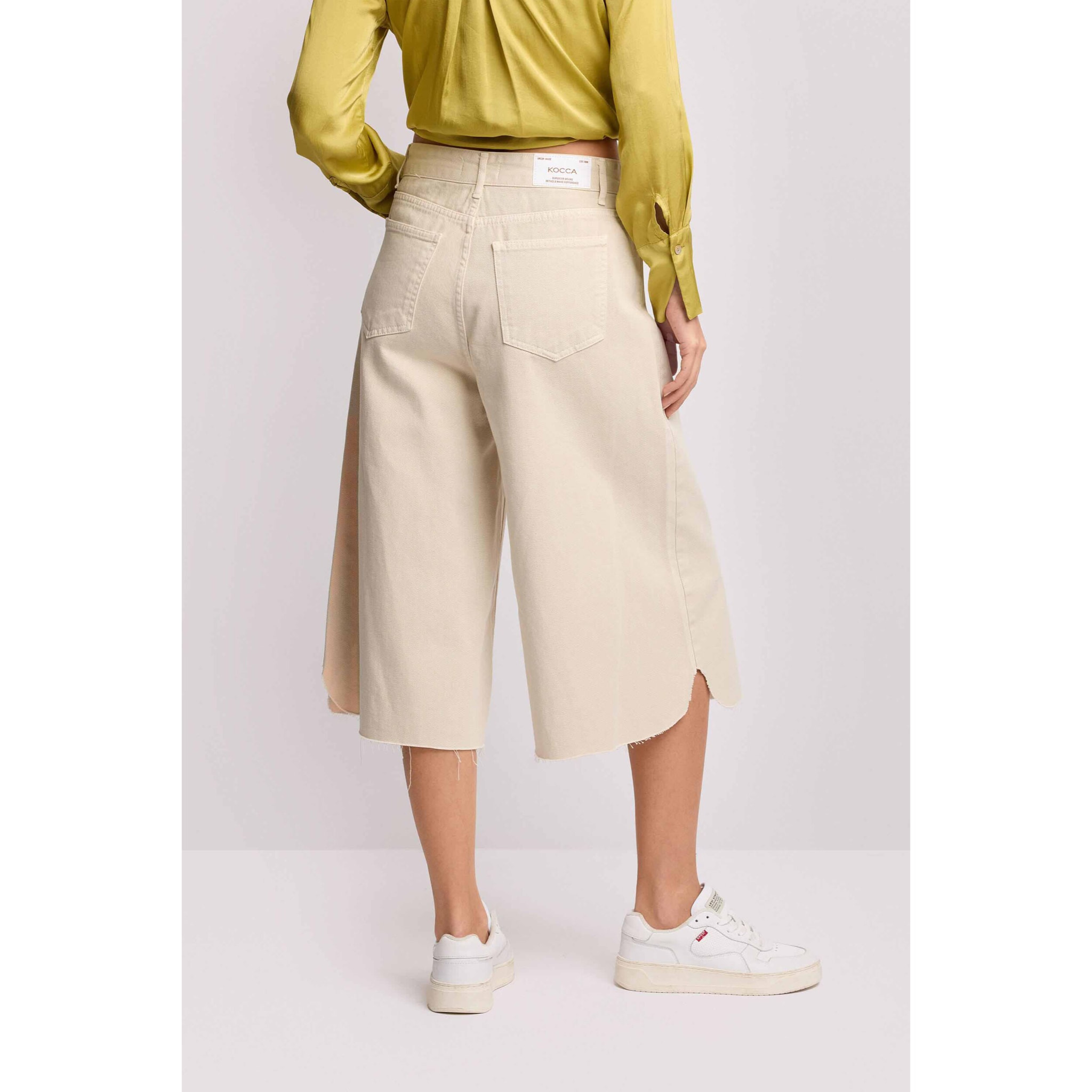 Kocca - Pantaloni cropped wide-leg Donna, Tinta unita