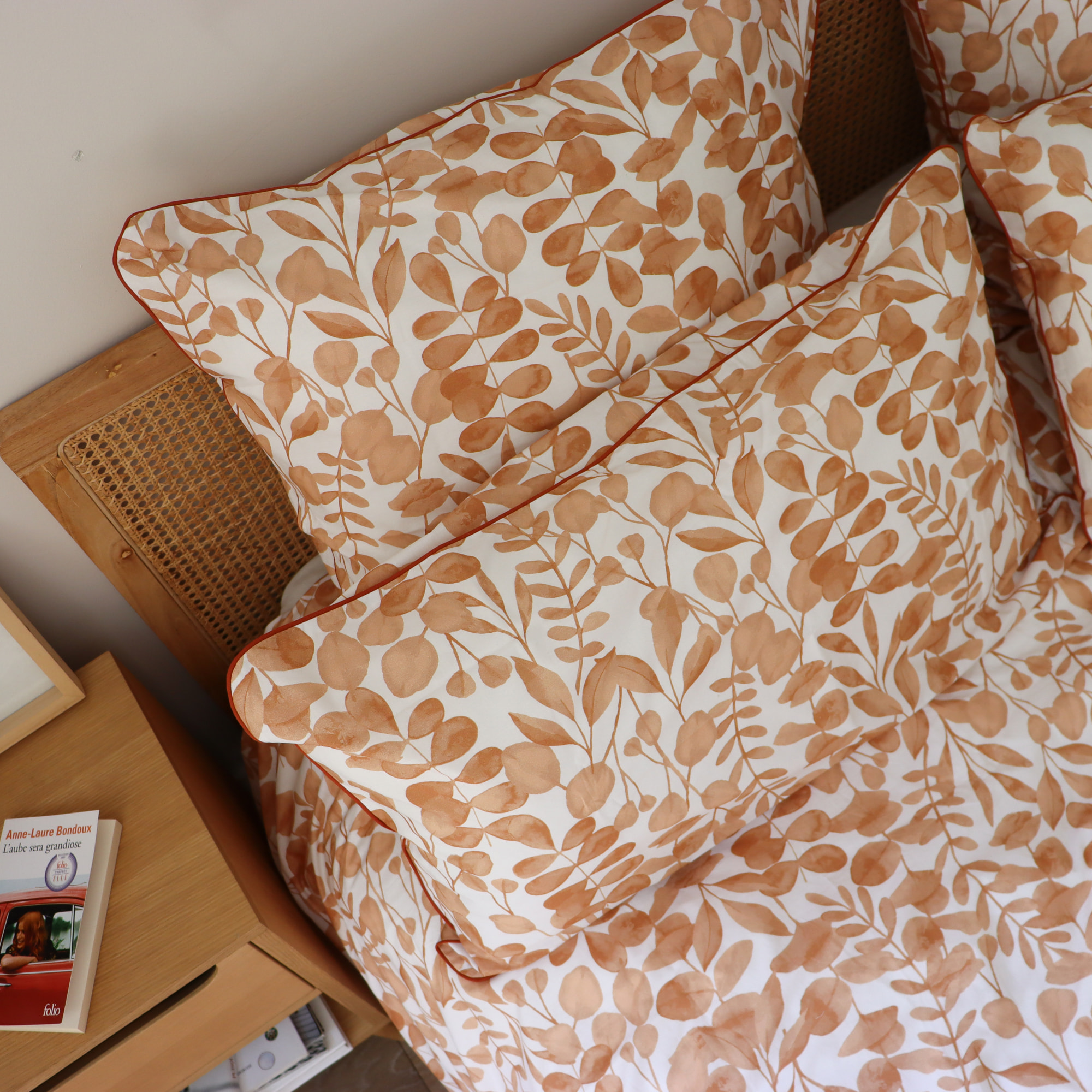 Taie d'oreiller en percale de coton lavé, HERBIER