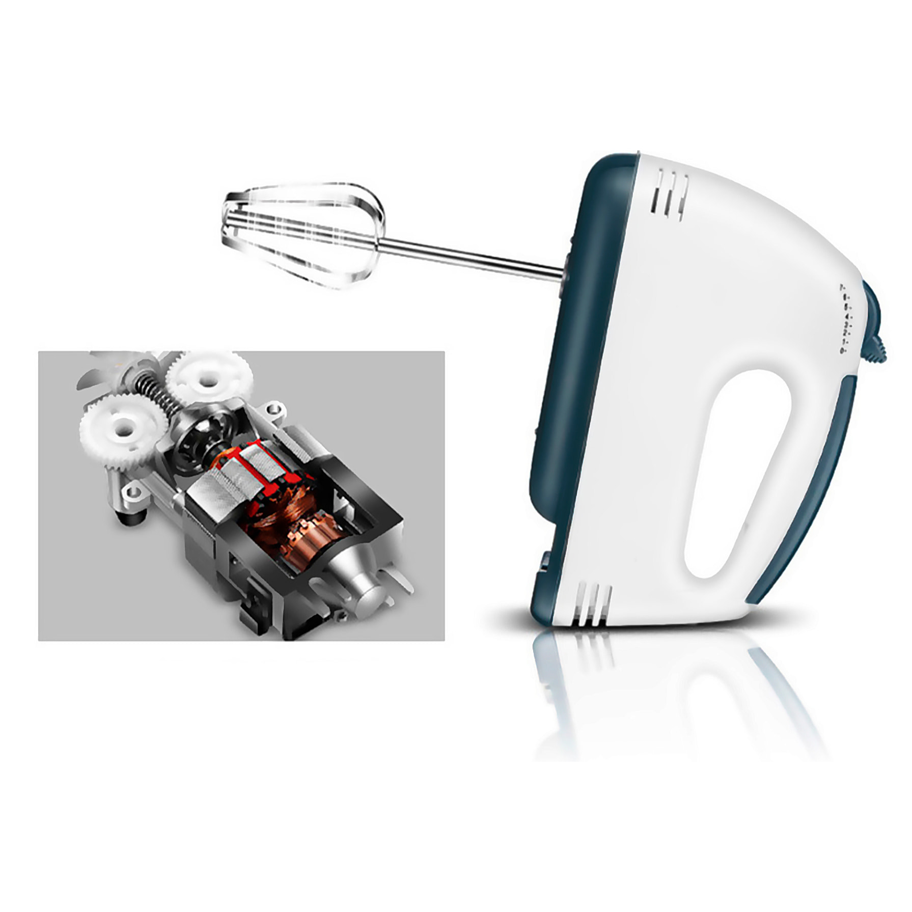 Doble batidora de mano con varillas de 260W, 7 velocidades y función de extracción turbo.
