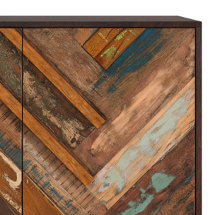 Commode 2 portes en bois d'acacia et bois recyclé - Krabi