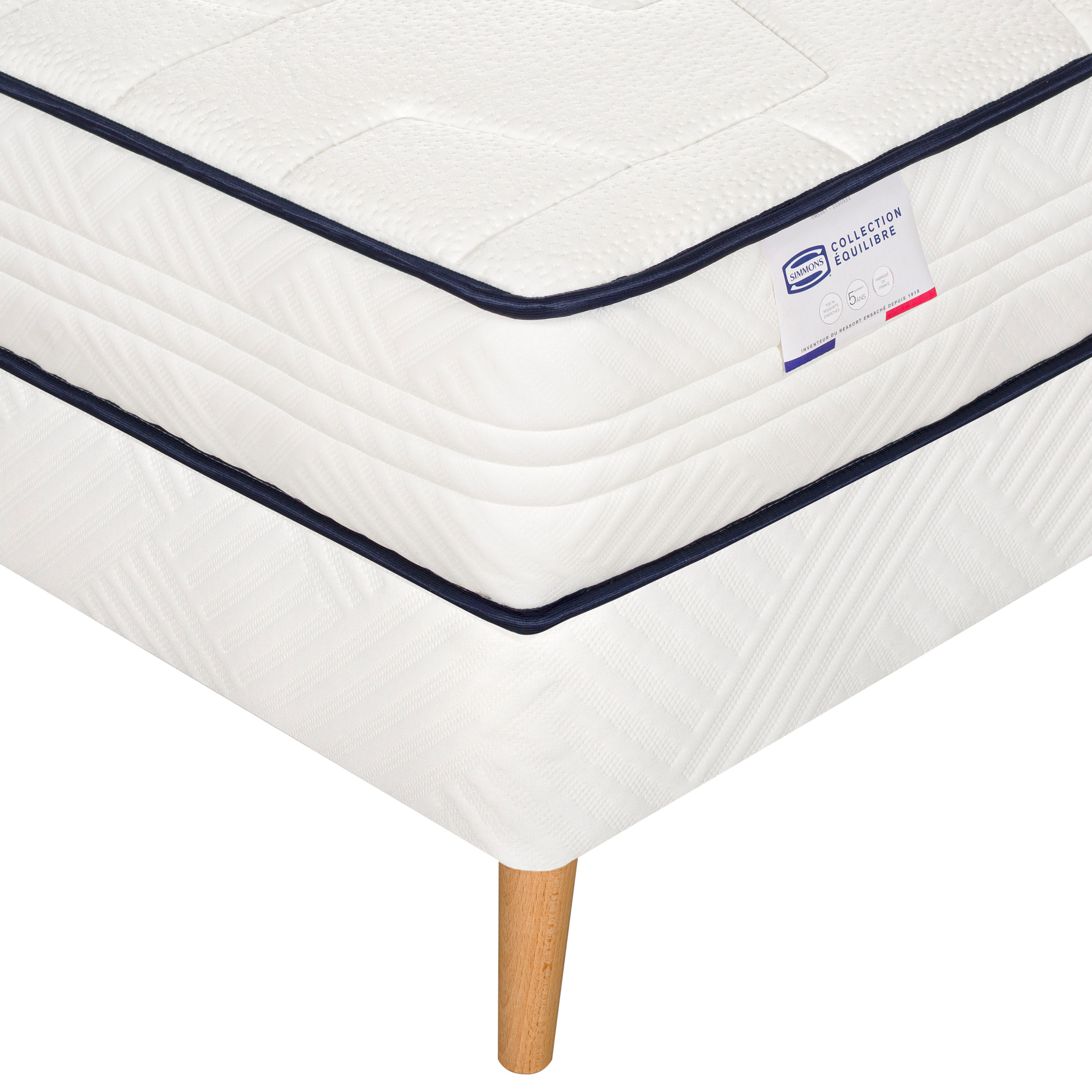 Ensemble L'INTEMPOREL, matelas ressorts ensachés , extra ferme, H24 + sommier