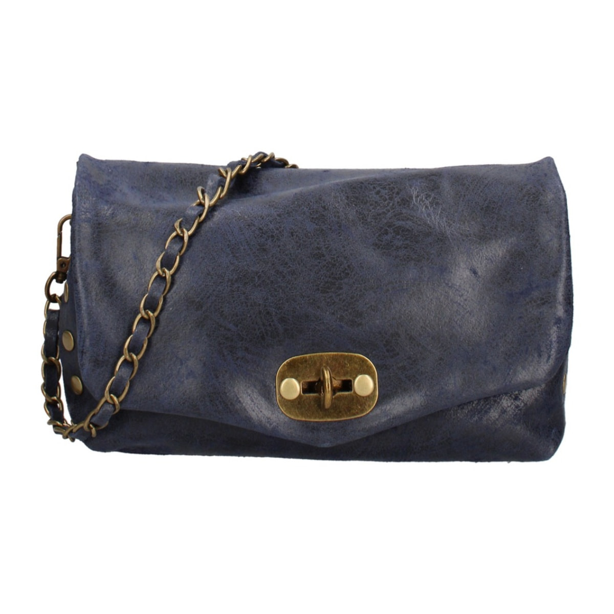 Borsa a tracolla da donna Made in Italy - Modello Floralia Lux - Pelle scamosciata - 25.0 x 15.0 x 11.0 cm