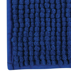 Alfombra de baño MSV "Chenille" antideslizante de microfibra en color azul oscuro 60 x 90 cm