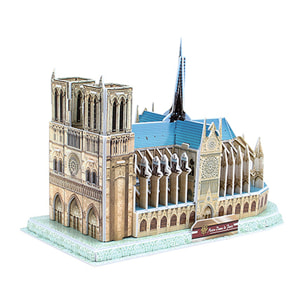 Puzzle 3D della Cattedrale di Notre Dame a Parigi. È composto da 44 pezzi che puoi assemblare senza l'uso di attrezzi o colla. Raccomandato per bambini di età superiore ai 3 anni.