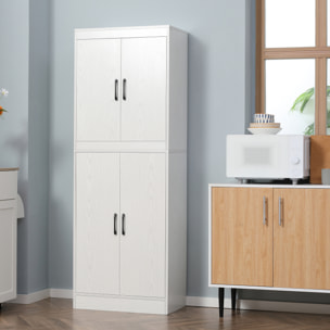 Aparador Alacena de Cocina con 4 Puertas 5 Estantes Abiertos 60x36x168 cm Blanco