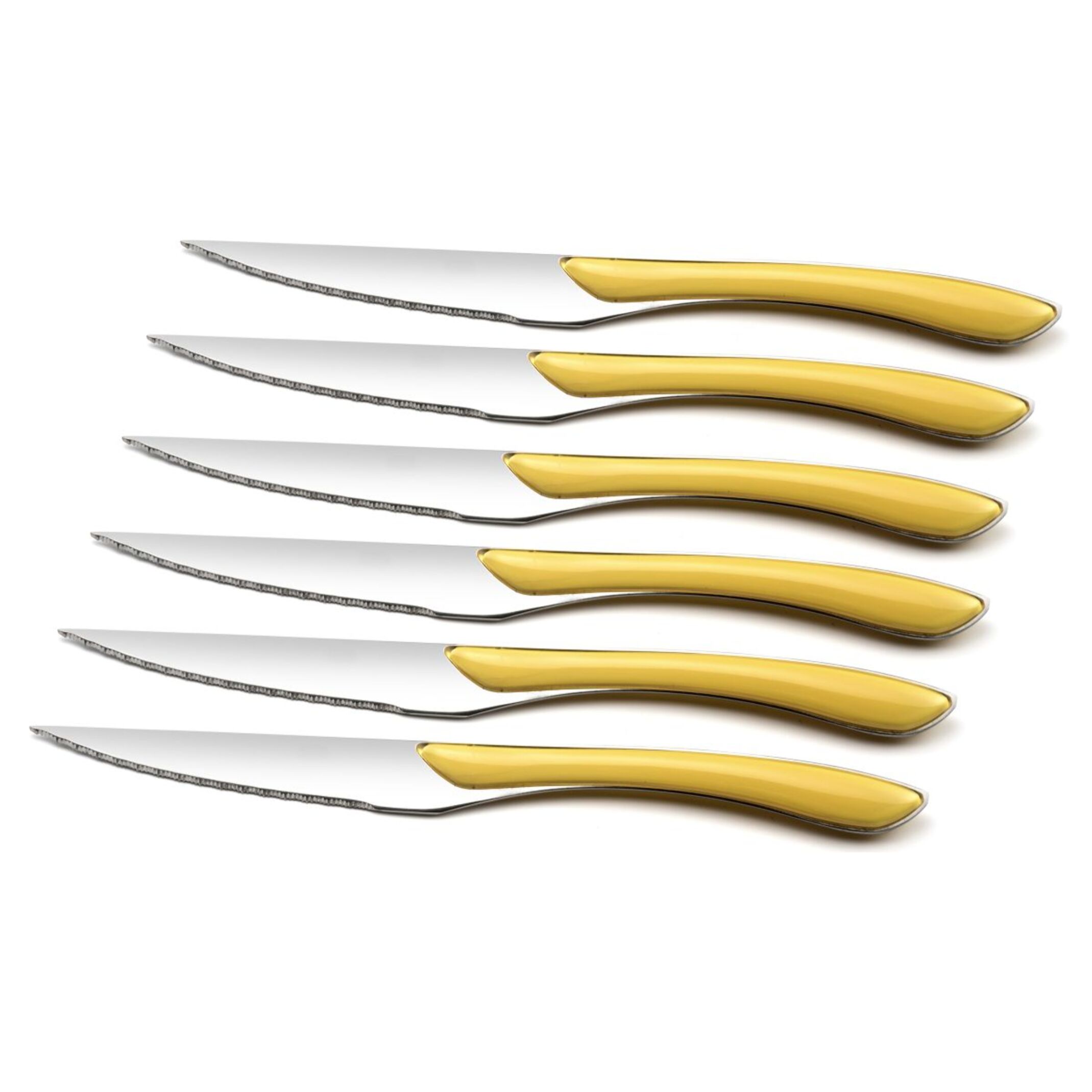 Solstice Amarillo - Set de 6 cuchillos para carne