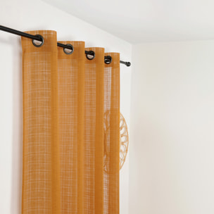 Voilage à Oeillets Motifs Carreaux Alsaciens - Orange Foncé
