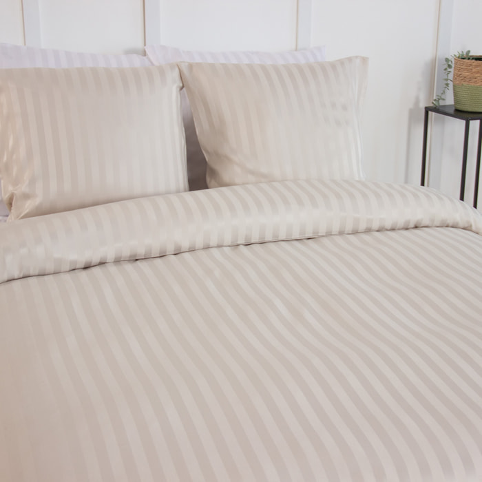 Parure housse de couette 3pcs 100% microfibre_albatre 220x240 cm