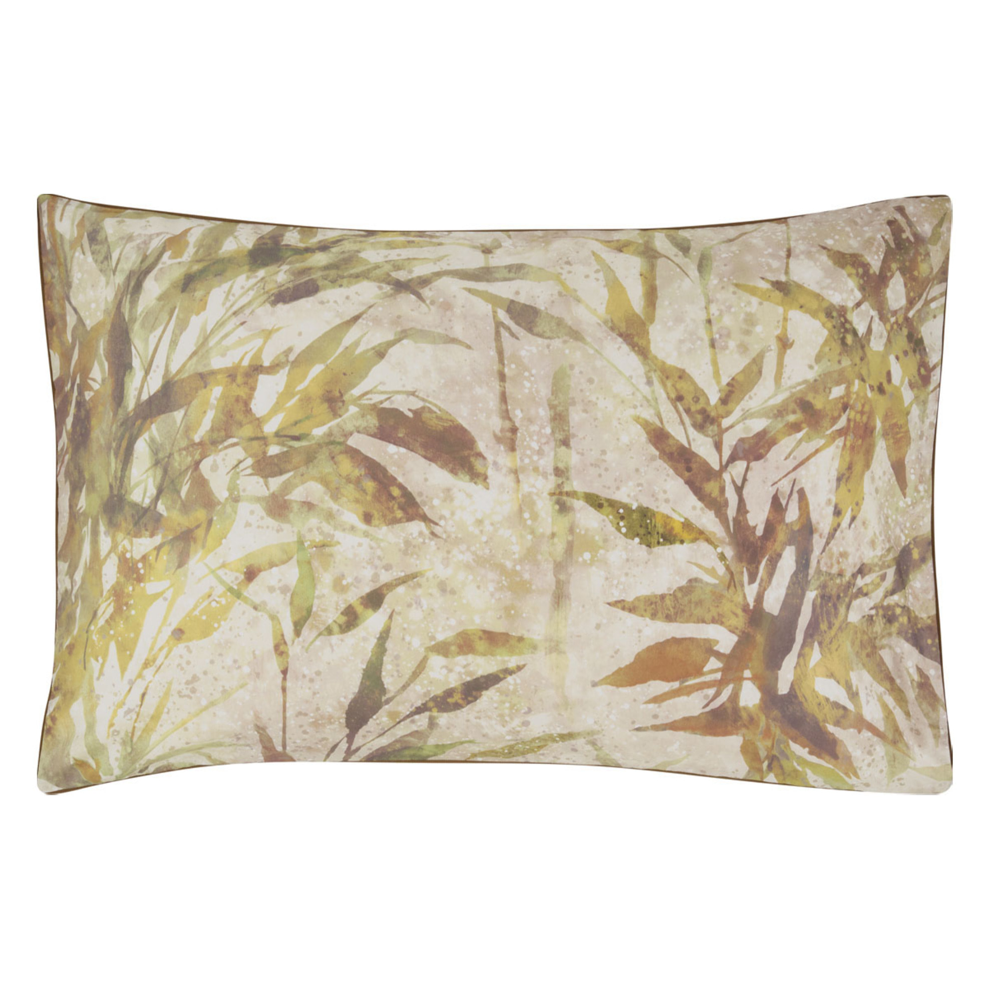 Taie d'oreiller imprimée en percale de coton, JARDIN CHINOIS, Beige