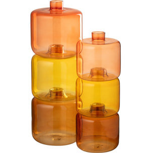 J-Line vase Rond - verre - orange - large - 3 pièces