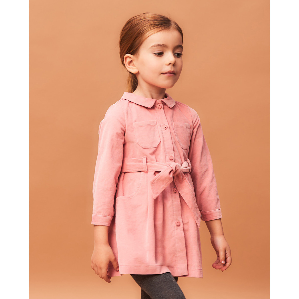 VESTIDO CAMISERO PANA ROSA