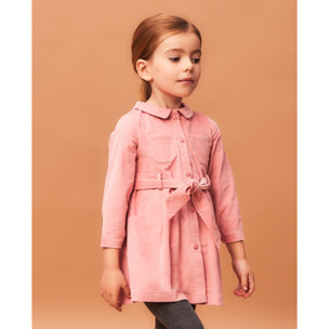 VESTIDO CAMISERO PANA ROSA