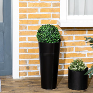 Juego de 2 Plantas Artificiales Decorativas 60 cm Árboles de Bolas de Boj en Macetas Plantas Falsas para Decoración Interior y Exterior del Hogar Ø20x60 cm Verde