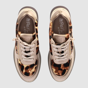 Deportivos de Piel - Beig - Tacón: 5 cm