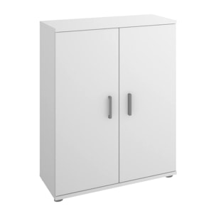 Armadio multiuso Serles, Mobile multifunzione portascarpe, Armadietto a 2 ante, 61x35h80 cm, Bianco