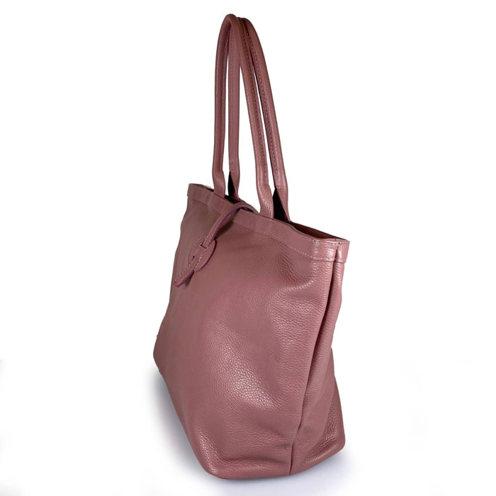 Borse Donna colore Rosa-in pelle Made in Italy 42 x 38 x 6cm