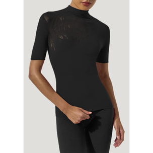 Top a maniche corte Rose Net Top Short Sleeves