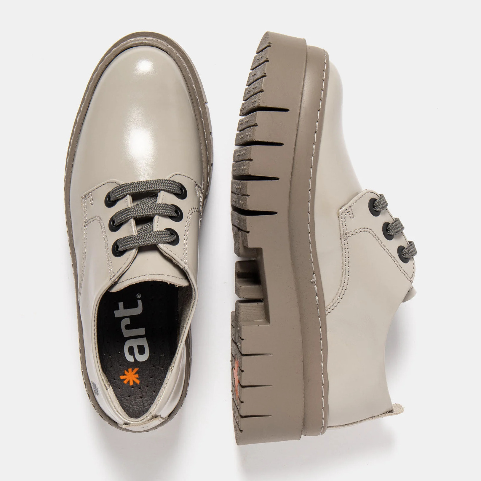 Zapatos 1952 NAPPA SHINNY CINDER/ AMBERES color Cinder