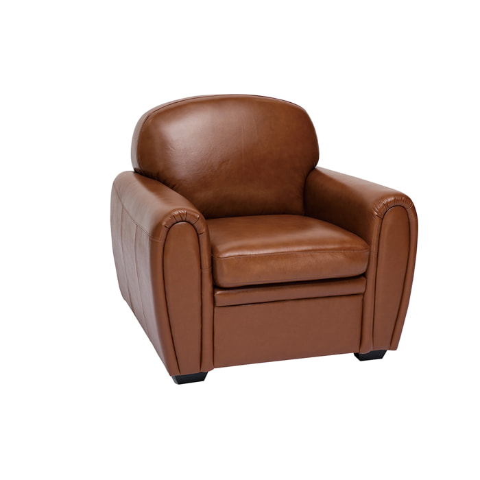 Fauteuil vintage cuir marron CLUB