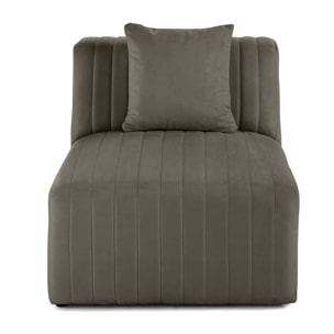 Nova - module d'assise sans accoudoirs - en velours - Gris