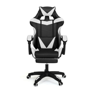 Fauteuil spécial gaming - Noir - Blanc