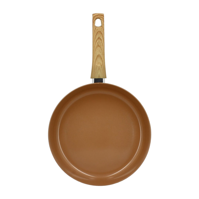 Poêle 28cm avec revêtement céramique noisette - tous feux COLORAMA