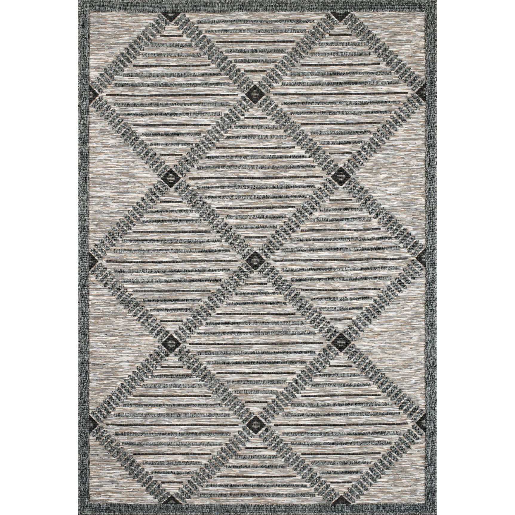 ACAPULCO - tapis intérieur extérieur motif géométrique gris