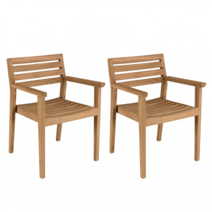 KALLY - Lot de 2 fauteuils de jardin en teck