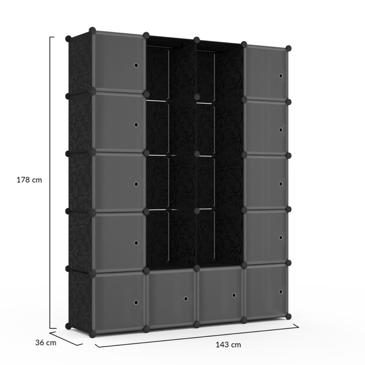 Armoires de rangement cubes - Noir