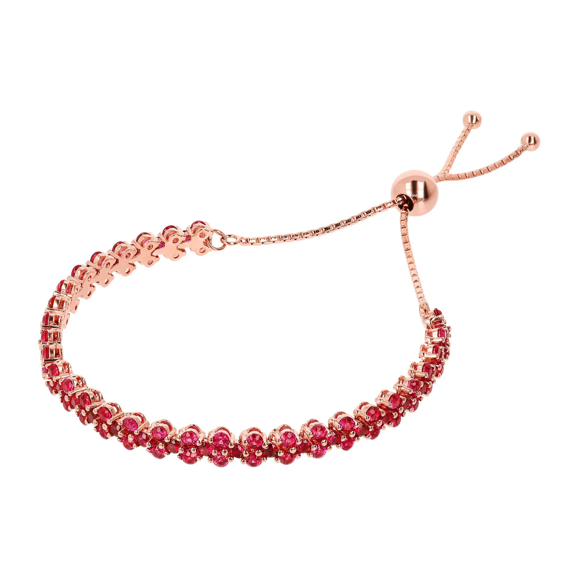 Bracciale Tennis Regolabile Doppio con Cubic Zirconia Marroni