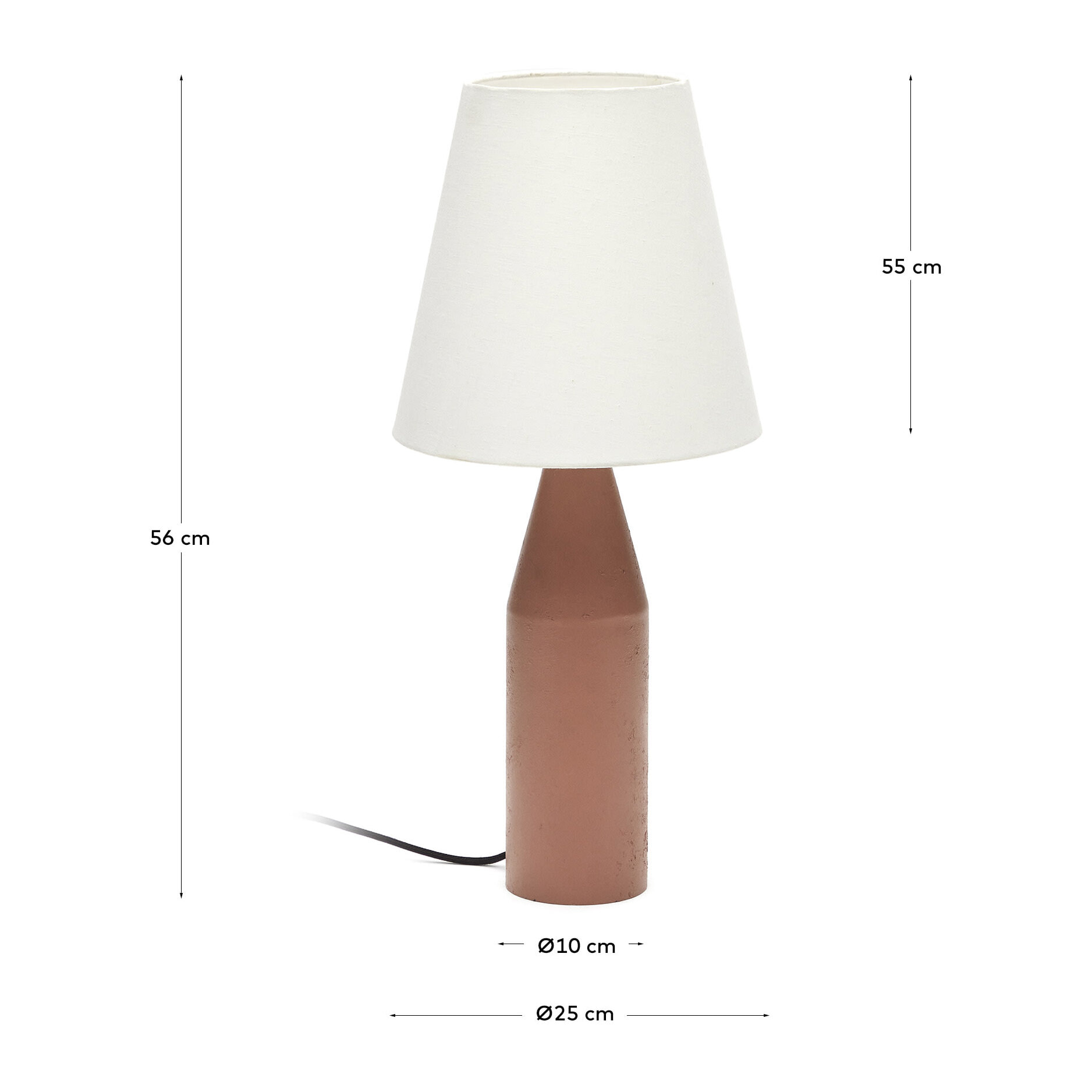 Kave Home - Lampada da tavolo Boada in metallo finitura verniciata terracotta