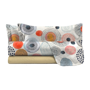 COMPLETO LETTO FANTASY, 100% Microfibra - ACQUERELLO