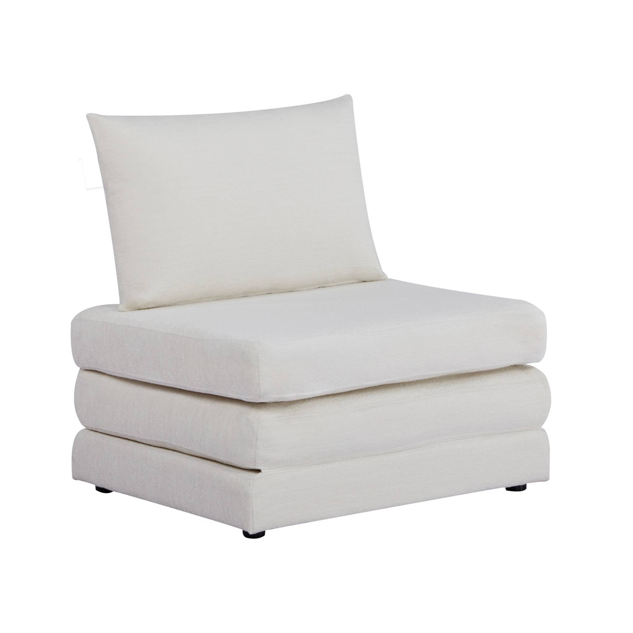 Chauffeuse matelas convertible blanc cassé tissu chenille 1 place Fold