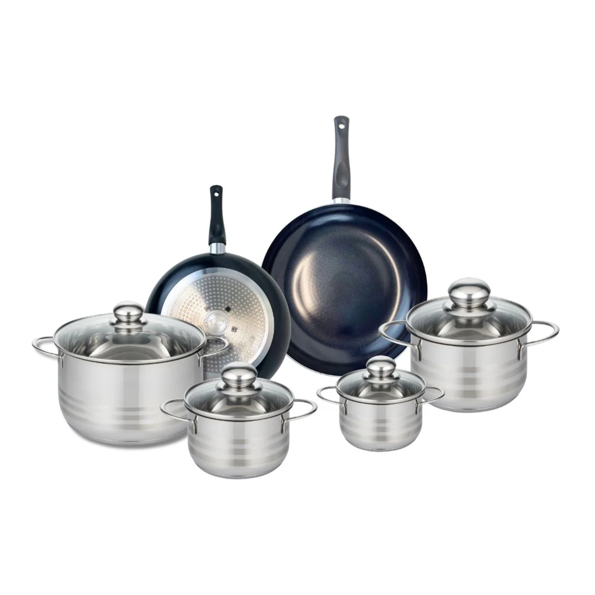 Ensemble de 2 Poêles de cuisson 20 et 24 cm et 4 faitouts 12, 14, 16 et 20 cm Elo Prima Brillant