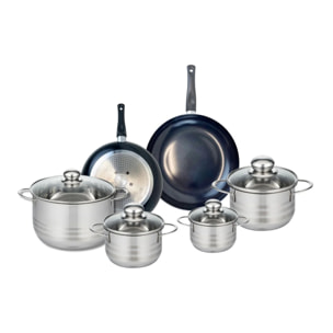 Ensemble de 2 Poêles de cuisson 20 et 24 cm et 4 faitouts 12, 14, 16 et 20 cm Elo Prima Brillant