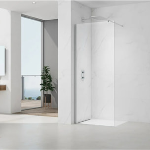 Project paroi de douche à l'italienne 110 cm avec accessoires de montage, chrome brillant (SATBWIPRO110)