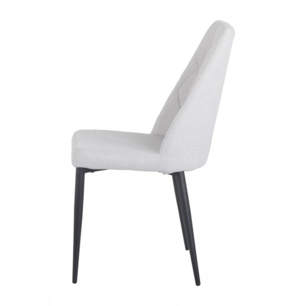 Chaise en tissu capitonné avec piètement métal noir - TOMEN