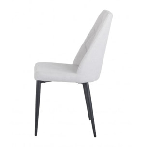 Chaise en tissu capitonné avec piètement métal noir - TOMEN