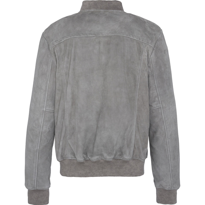 CASUAL BOMBER JACKET SCHOTT LIGHT GREY