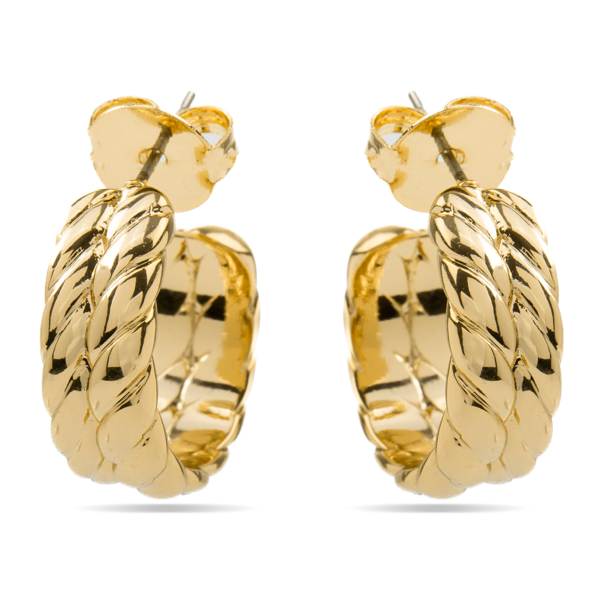Pendientes de 19,5mm de diámetro acabado oro 18K