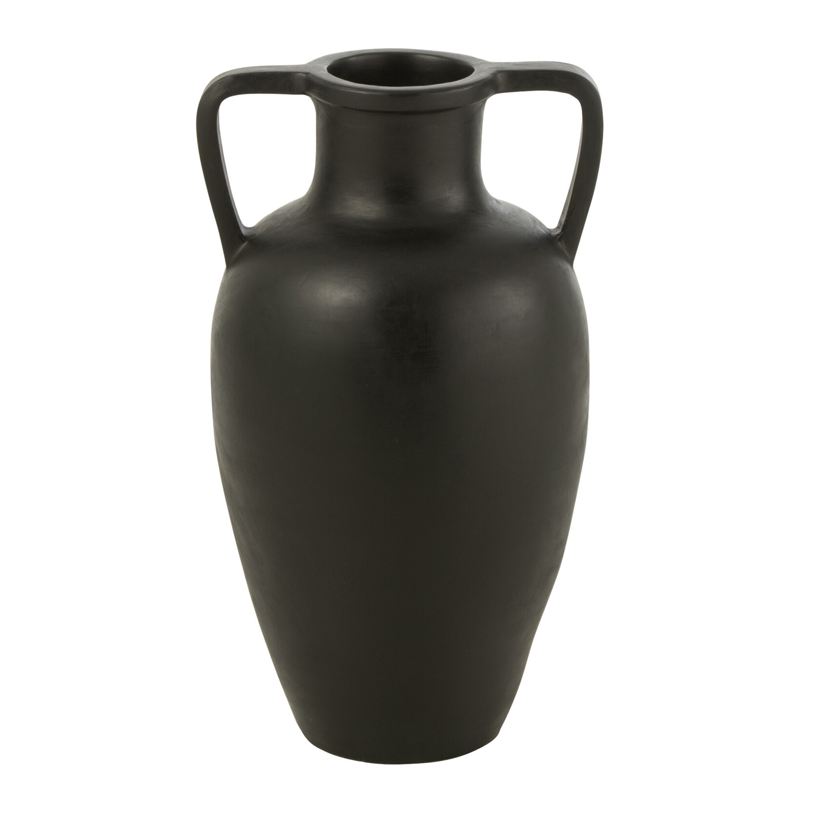 J-Line Vase 2 Anses Terracotta Noir Small