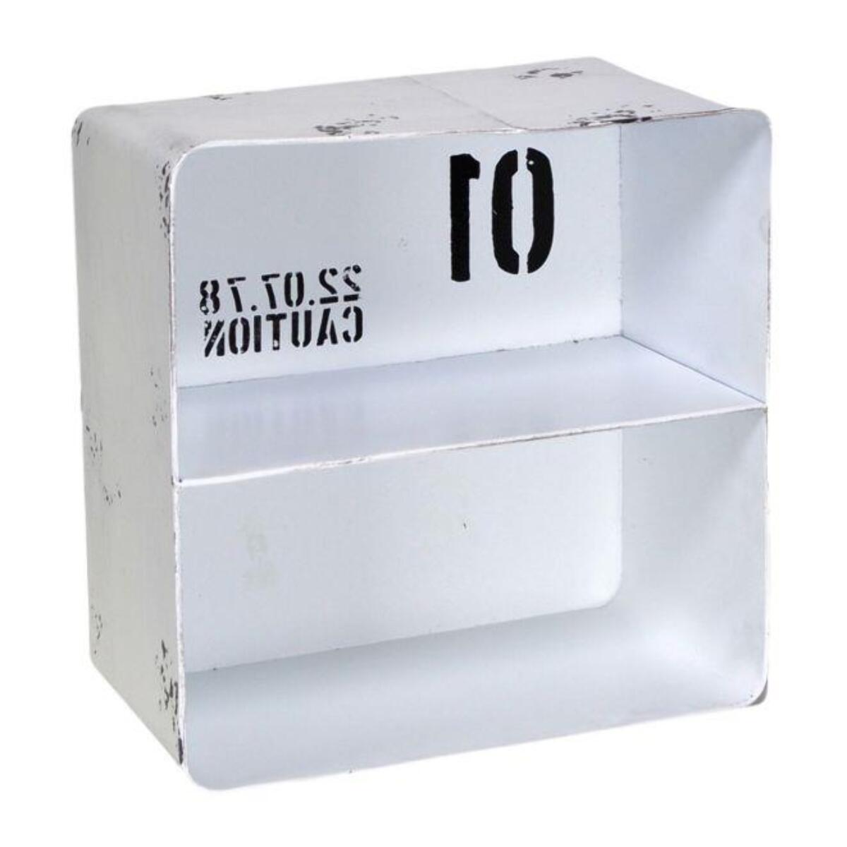 Mensola in metallo Bristol bianco 2 piani quadrata cm29,5x15h30