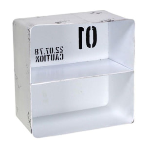 Mensola in metallo Bristol bianco 2 piani quadrata cm29,5x15h30