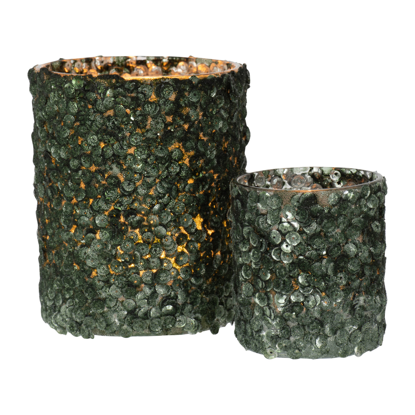 J-Line photophore Givré - verre - vert foncé - large