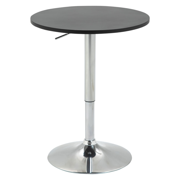 Mesa de Bar Regulable en Altura con Base Antideslizante Ø60x69-93 cm Negro