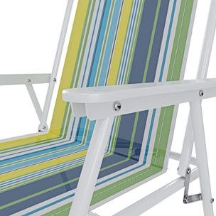 Sedia Pieghevole Da Spiaggia Campeggio Camping Leggera E Resistente In Metallo In Tessuto Oxford 600D Con Braccioli Seggiola Verde Azzurro Giallo