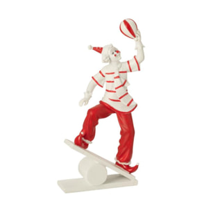 J-Line figurine Clown Equilibriste - pierre - blanc/rouge