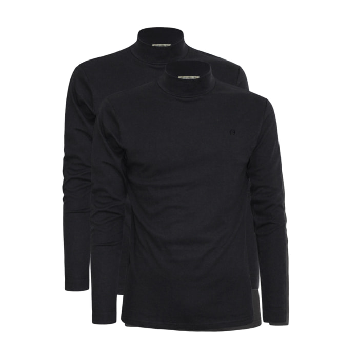 2 Maglie lupetto Uomo Caldo Cotone Nottingham, Art. NOTLPUDI Nero