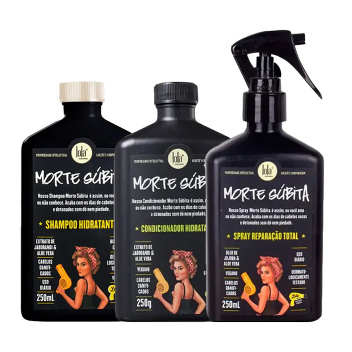 LOLA Kit Morte Súbita Moisturizing Shampoo 250ml + Cond 250ml + Spray 250ml