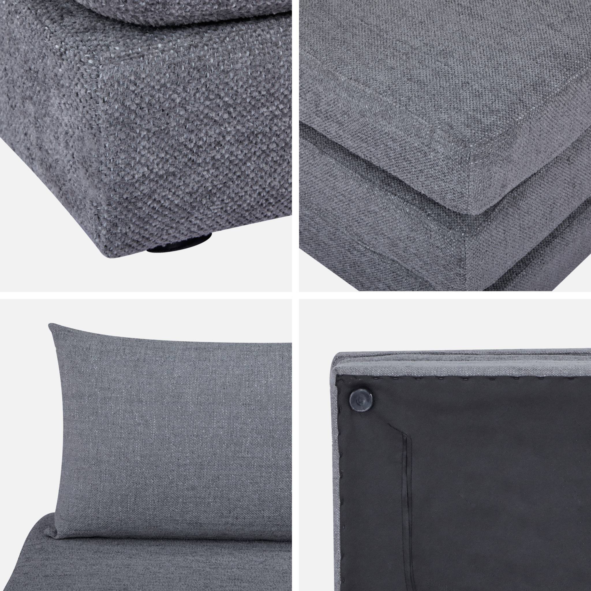 Chauffeuse matelas convertible gris tissu chenille 1 place Fold